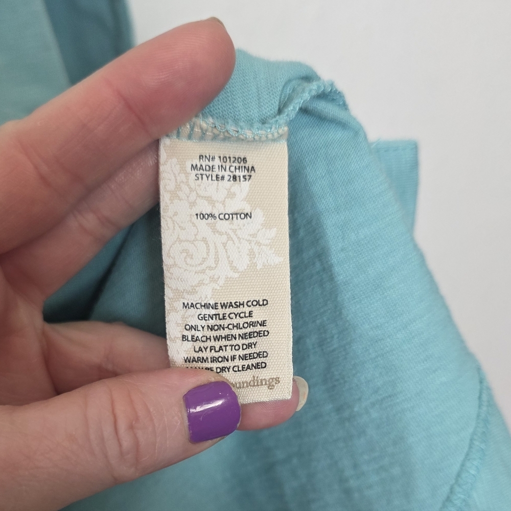 Soft Surroundings Danielle Blue Mixed Button Cott… - image 8